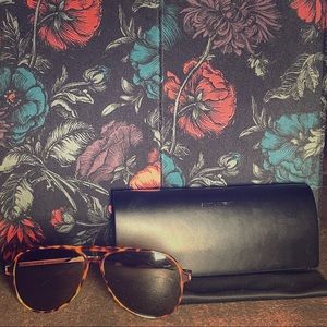 🕶 YVES SAINT LAURENT Tortoise Aviator Sunglasses